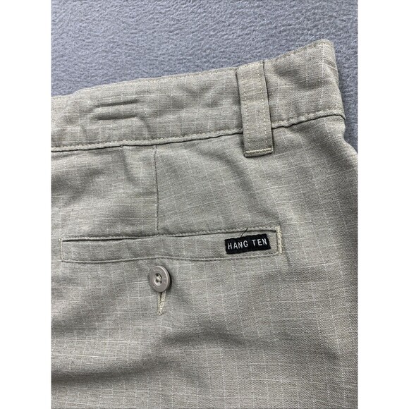 Hang Ten Bermuda Casual Shorts Mens Size 36X9 Khaki Slash Pockets Poly Blend - Picture 16 of 16